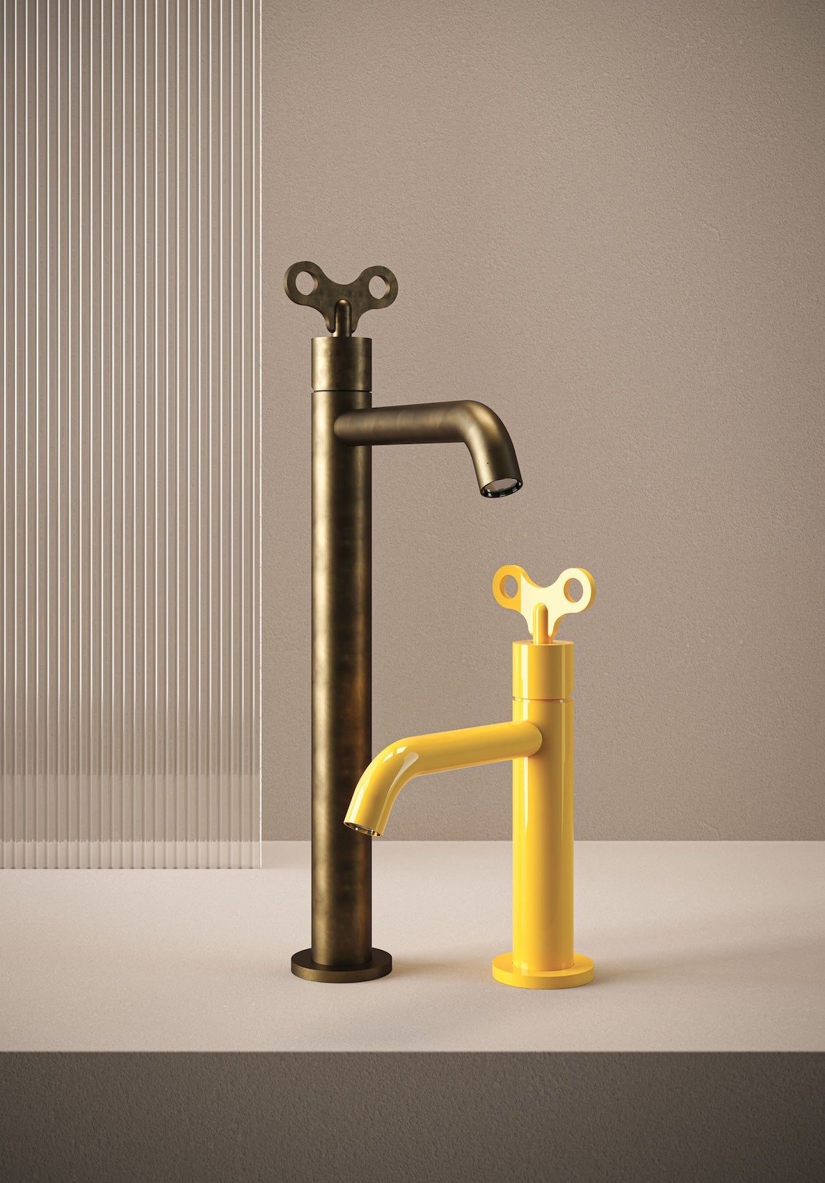 Bongio Acquacarica kraan in de geverfde kleur Dark Gold (B1), gedempt donker goud met fluweelachtige diepte